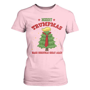 Christmas Trump T Shirt For Women Merry Trumpmas Make Christmas Great Again TS09 Light Pink Print Your Wear