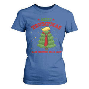 Christmas Trump T Shirt For Women Merry Trumpmas Make Christmas Great Again TS09 Royal Blue Print Your Wear
