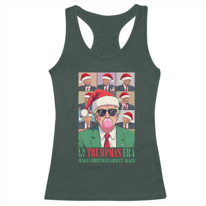Christmas Trump Racerback Tank Top Trump Era Make Christmas Great Again TS09 Dark Forest Green Print Your Wear