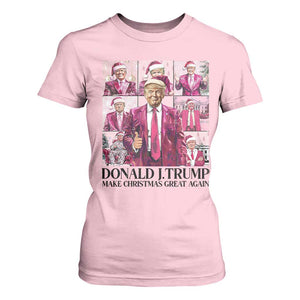Christmas Trump T Shirt For Women Pink Trump Era Make Christmas Great Again TS09 Light Pink Print Your Wear