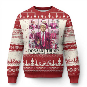 Xmas Trump Ugly Christmas Sweater Pink Trump Era Make Christmas Great Again TS09 Red Print Your Wear