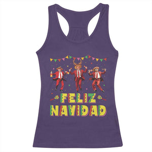 Funny Mexico Xmas Trump Racerback Tank Top Feliz Navidad Trump Dancing TS09 Purple Print Your Wear