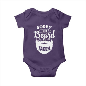 Valentine's Day Baby Onesie Sorry This Beard is Taken Funny Gift For Boyfriend Husband TS09 Purple Print Your Wear