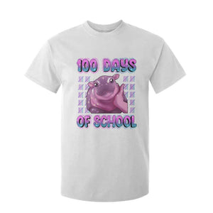 100th Day Of School T Shirt For Kid Cute Moo Deng Baby Hippo 100 Days TS09 White Print Your Wear