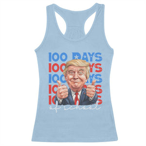 Funny 100 Days Of School Trump Racerback Tank Top TS09 Light Blue Print Your Wear