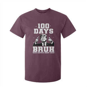100th Day Of School Funny Trump T Shirt For Kid 100 Days Bruh TS09 Maroon Print Your Wear