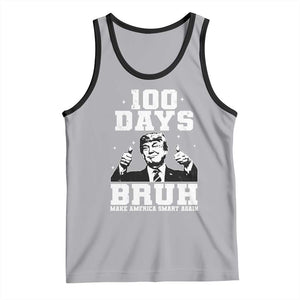 100th Day Of School Funny Trump Tank Top 100 Days Bruh TS09 Athletic Heather Black Print Your Wear