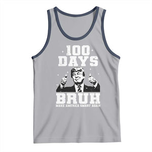 100th Day Of School Funny Trump Tank Top 100 Days Bruh TS09 Athletic Heather Navy Print Your Wear