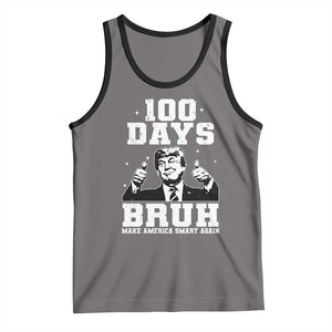 100th Day Of School Funny Trump Tank Top 100 Days Bruh TS09 Deep Heather Black Print Your Wear