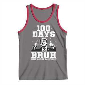 100th Day Of School Funny Trump Tank Top 100 Days Bruh TS09 Deep Heather Red Print Your Wear