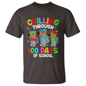 Funny Chilling Through 100 Days Of school T Shirt TS09 Dark Chocolate Print Your Wear