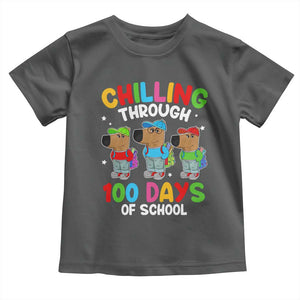 Funny Chilling Through 100 Days Of school Toddler T Shirt TS09 Dark Heather Print Your Wear