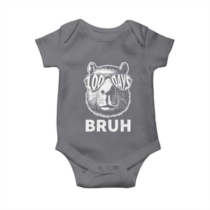 100th Day Of School Capybara Baby Onesie 100 Days Bruh Cool Capy Bara TS09 Charcoal Print Your Wear