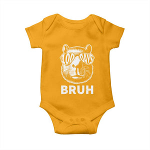 100th Day Of School Capybara Baby Onesie 100 Days Bruh Cool Capy Bara TS09 Gold Print Your Wear
