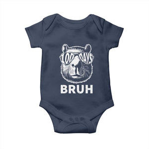 100th Day Of School Capybara Baby Onesie 100 Days Bruh Cool Capy Bara TS09 Navy Print Your Wear