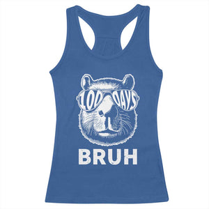 100th Day Of School Capybara Racerback Tank Top 100 Days Bruh Cool Capy Bara TS09 Royal Blue Print Your Wear