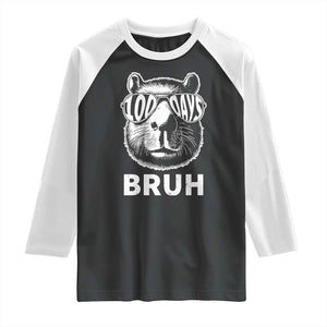 100th Day Of School Capybara Raglan Shirt 100 Days Bruh Cool Capy Bara TS09 Black White Print Your Wear