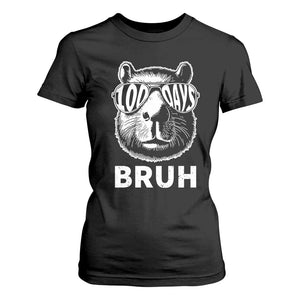 100th Day Of School Capybara T Shirt For Women 100 Days Bruh Cool Capy Bara TS09 Black Print Your Wear