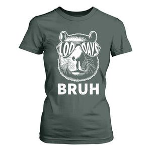 100th Day Of School Capybara T Shirt For Women 100 Days Bruh Cool Capy Bara TS09 Dark Forest Green Print Your Wear