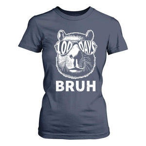 100th Day Of School Capybara T Shirt For Women 100 Days Bruh Cool Capy Bara TS09 Navy Print Your Wear