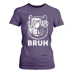 100th Day Of School Capybara T Shirt For Women 100 Days Bruh Cool Capy Bara TS09 Purple Print Your Wear