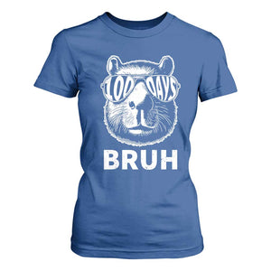 100th Day Of School Capybara T Shirt For Women 100 Days Bruh Cool Capy Bara TS09 Royal Blue Print Your Wear