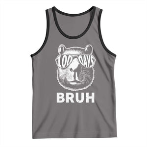 100th Day Of School Capybara Tank Top 100 Days Bruh Cool Capy Bara TS09 Deep Heather Black Print Your Wear