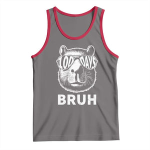 100th Day Of School Capybara Tank Top 100 Days Bruh Cool Capy Bara TS09 Deep Heather Red Print Your Wear