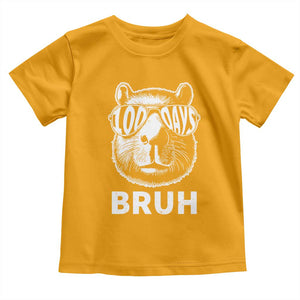 100th Day Of School Capybara Toddler T Shirt 100 Days Bruh Cool Capy Bara TS09 Gold Print Your Wear
