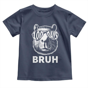 100th Day Of School Capybara Toddler T Shirt 100 Days Bruh Cool Capy Bara TS09 Navy Print Your Wear