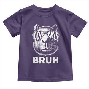 100th Day Of School Capybara Toddler T Shirt 100 Days Bruh Cool Capy Bara TS09 Purple Print Your Wear