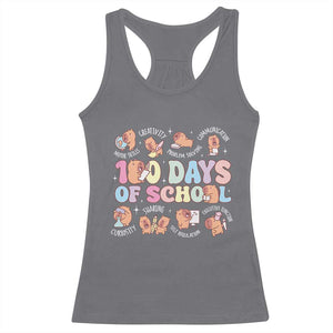 100th Day Of School Cute Capybara Racerback Tank Top Motor Skills Creativity Problem Solving Communication TS09 Charcoal Print Your Wear