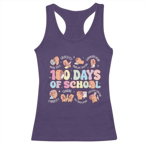 100th Day Of School Cute Capybara Racerback Tank Top Motor Skills Creativity Problem Solving Communication TS09 Purple Print Your Wear