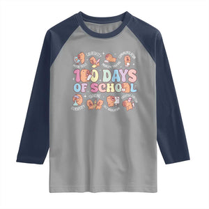 100th Day Of School Cute Capybara Raglan Shirt Motor Skills Creativity Problem Solving Communication TS09 Sport Gray Navy Print Your Wear