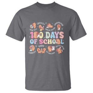 100th Day Of School Cute Capybara T Shirt Motor Skills Creativity Problem Solving Communication TS09 Charcoal Print Your Wear