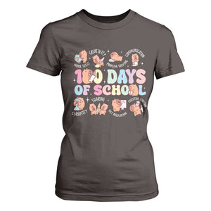 100th Day Of School Cute Capybara T Shirt For Women Motor Skills Creativity Problem Solving Communication TS09 Dark Chocolate Print Your Wear