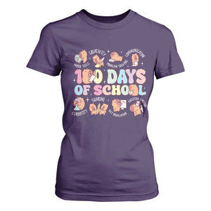 100th Day Of School Cute Capybara T Shirt For Women Motor Skills Creativity Problem Solving Communication TS09 Purple Print Your Wear