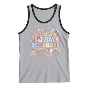100th Day Of School Cute Capybara Tank Top Motor Skills Creativity Problem Solving Communication TS09 Athletic Heather Black Print Your Wear