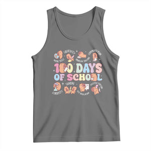 100th Day Of School Cute Capybara Tank Top Motor Skills Creativity Problem Solving Communication TS09 Black Heather Print Your Wear