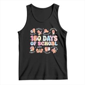 100th Day Of School Cute Capybara Tank Top Motor Skills Creativity Problem Solving Communication TS09 Black Print Your Wear