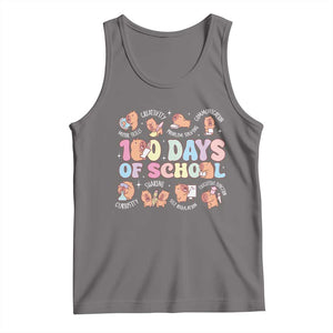 100th Day Of School Cute Capybara Tank Top Motor Skills Creativity Problem Solving Communication TS09 Deep Heather Print Your Wear