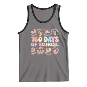 100th Day Of School Cute Capybara Tank Top Motor Skills Creativity Problem Solving Communication TS09 Deep Heather Black Print Your Wear
