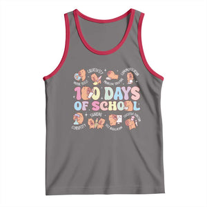 100th Day Of School Cute Capybara Tank Top Motor Skills Creativity Problem Solving Communication TS09 Deep Heather Red Print Your Wear