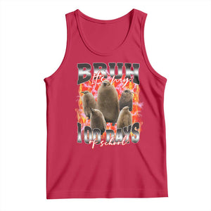 Funny Pesto Bruh It's My 100 Days Of School Tank Top TS09 Red Print Your Wear
