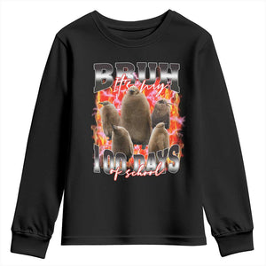Funny Pesto Bruh It's My 100 Days Of School Youth Sweatshirt TS09 Black Print Your Wear
