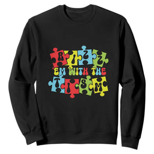 Autism Awareness Sweatshirt Rizz'em With The Tism Autistic TS09 Black Printyourwear