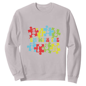 Autism Awareness Sweatshirt Rizz'em With The Tism Autistic TS09 Ice Gray Printyourwear