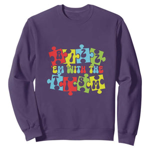 Autism Awareness Sweatshirt Rizz'em With The Tism Autistic TS09 Purple Printyourwear
