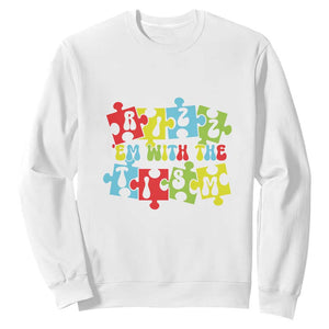 Autism Awareness Sweatshirt Rizz'em With The Tism Autistic TS09 White Printyourwear