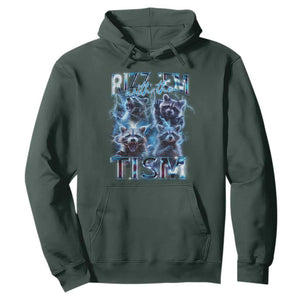 Autism Awareness Hoodie Rizz Em With The Tism Funny Meme Autistic Raccoon TS09 Dark Forest Green Printyourwear